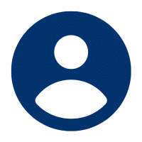 A BLUE CIRCLE WITH A WHITE BODY INSIDE